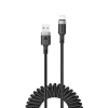 Кабель Acefast C14-04 USB-A - USB-C пружинний 480Mb/s 3A 1.2m Black (6974316283713)