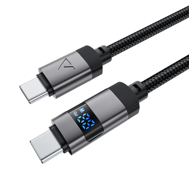 Кабель Acefast C15-04 USB-C - USB-C с дисплеем 480Mb/s 66W 1.2m Black (C15-03)