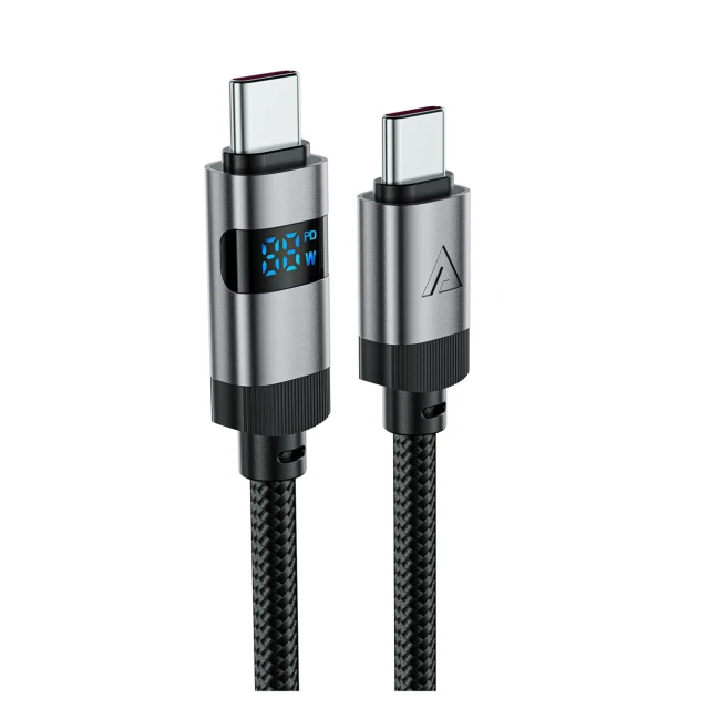Кабель Acefast C15-04 USB-C - USB-C с дисплеем 480Mb/s 66W 1.2m Black (C15-03)