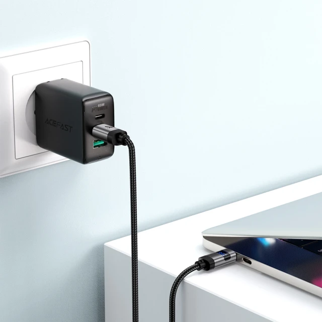 Кабель Acefast C15-04 USB-C - USB-C с дисплеем 480Mb/s 66W 1.2m Black (C15-03)