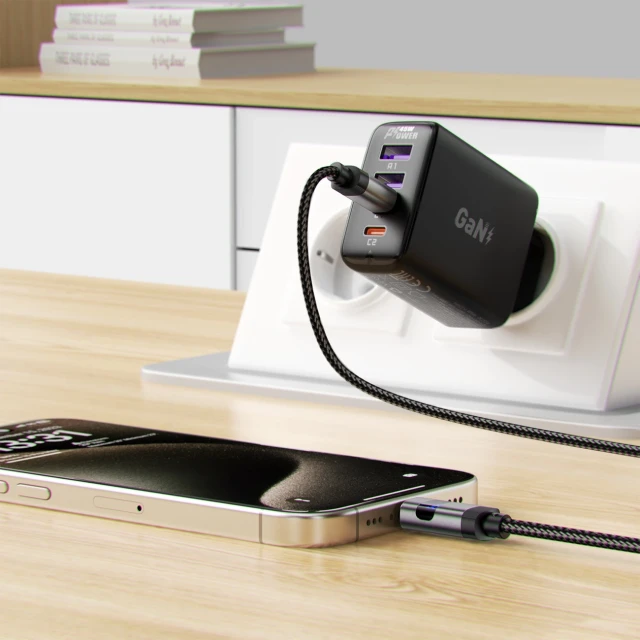 Кабель Acefast C15-04 USB-C - USB-C с дисплеем 480Mb/s 66W 1.2m Black (C15-03)