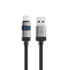 Кабель Acefast C15-04 USB-A - USB-C с дисплеем 480Mb/s 66W 1.2m Black (6974316283737)
