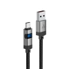 Кабель Acefast C15-04 USB-A - USB-C с дисплеем 480Mb/s 66W 1.2m Black (6974316283737)