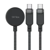 Кабель 3в1 Acefast C6-11 USB-C - 2x USB-C / Qi 480Mb/s 100W 1.2m Black (6974316283799)