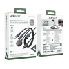 Кабель 3в1 Acefast C6-11 USB-C - 2x USB-C / Qi 480Mb/s 100W 1.2m Black (6974316283799)