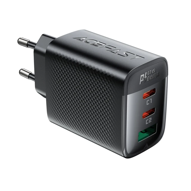 Зарядний пристрій Acefast A108 GaN PD 67W 2xUSB-C 1xUSB-A Black (6974316284048)