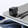 Мережевий зарядний пристрій Acefast A113 GaN PD 20W USB-C з дисплеєм з кабелем USB-C Black (Acefast A113)