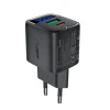Мережевий зарядний пристрій Acefast A116 GaN PD 35W USB-A USB-C з дисплеєм Black (Acefast A116)