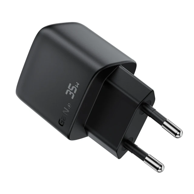 Мережевий зарядний пристрій Acefast A116 GaN PD 35W USB-A USB-C з дисплеєм Black (Acefast A116)