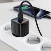 Мережевий зарядний пристрій Acefast A116 GaN PD 35W USB-A USB-C з дисплеєм Black (Acefast A116)