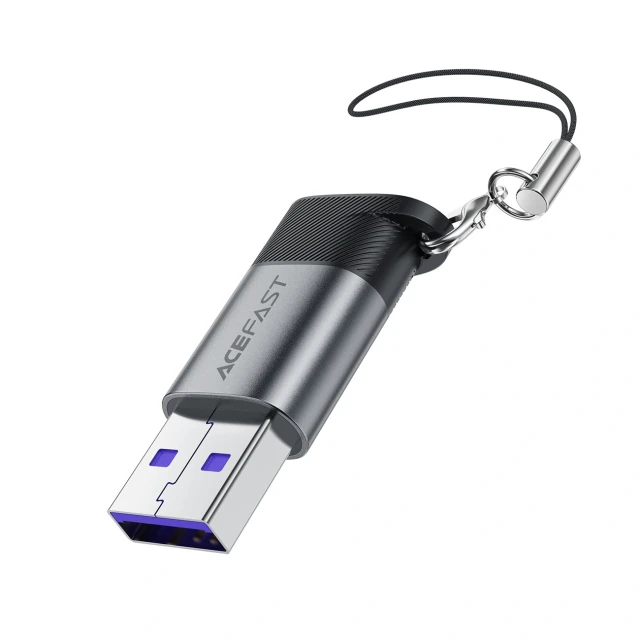 Адаптер Acefast J8 USB-C на USB-A Grey (6974316284697)