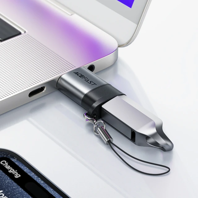 Адаптер Acefast J8 USB-C на USB-A Grey (6974316284697)