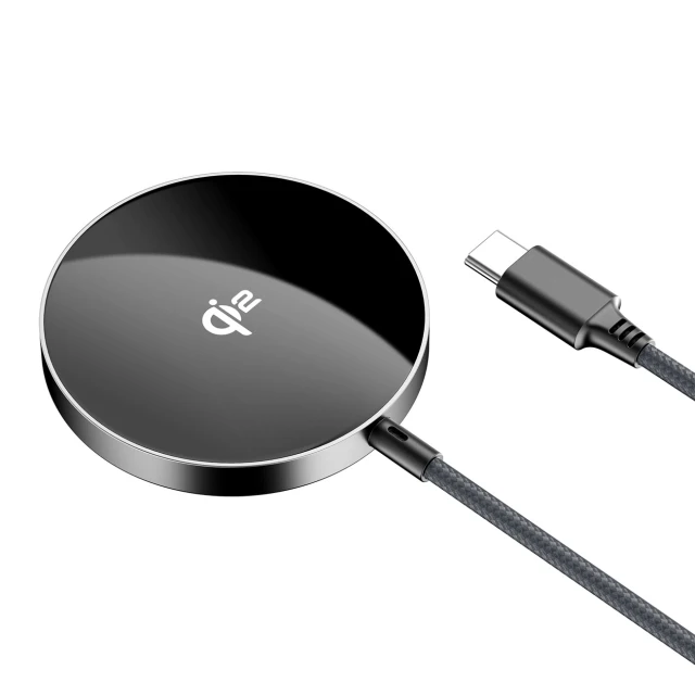 Бездротова зарядка Acefast E24 Qi2 15W магнітна з кабелем USB-C 1.2m Black (Acefast E24)