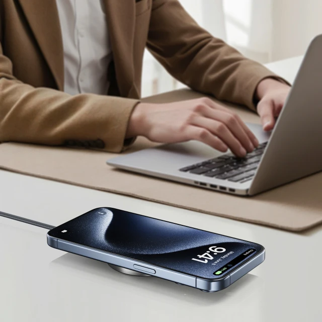 Бездротова зарядка Acefast E24 Qi2 15W магнітна з кабелем USB-C 1.2m Black (Acefast E24)