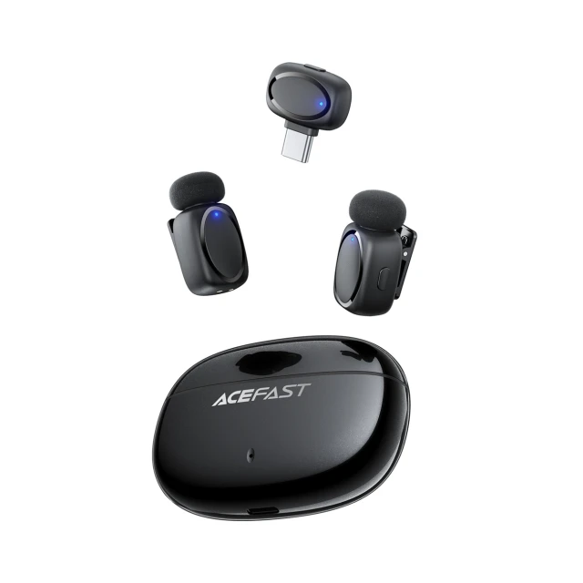 Бездротові мікрофони Acefast R2 петличні Black (6974316284901)