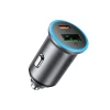 Автомобільний зарядний пристрій Acefast B15 65W USB-A + USB-C Grey (6974316284963)
