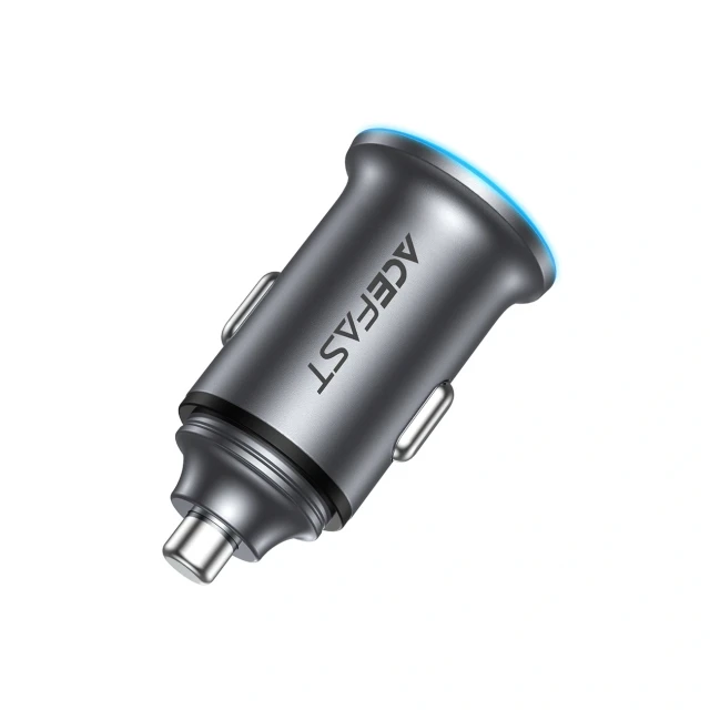 Автомобільний зарядний пристрій Acefast B15 65W USB-A + USB-C Grey (6974316284963)