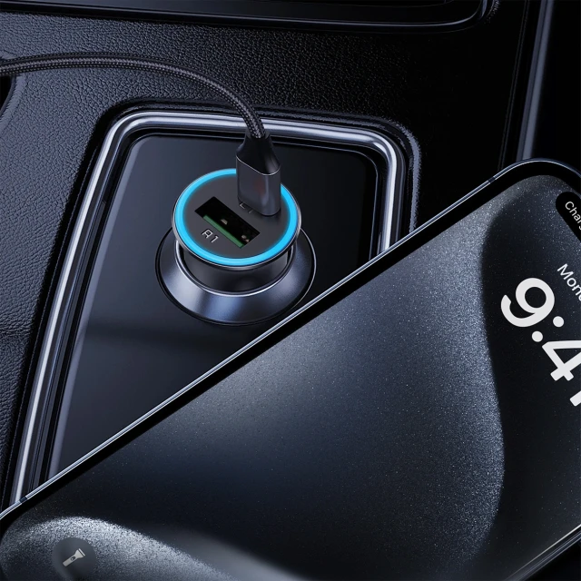 Автомобільний зарядний пристрій Acefast B16 95W USB-A + USB-C Grey (6974316284970)