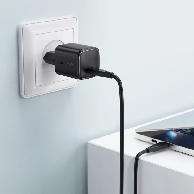 Мережевий зарядний пристрій Acefast A119 GaN PD 45W USB-C Black (6974316285007)