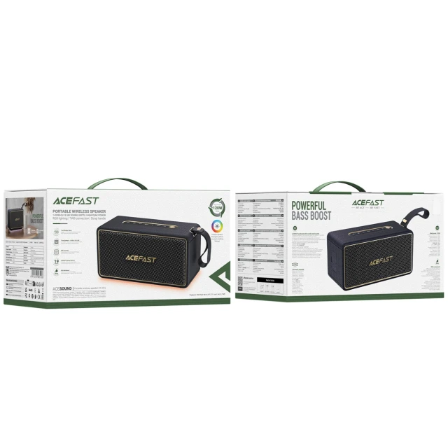 Колонка Acefast K3 Ultra RGB Bluetooth 5.4 Black (6974316285106)