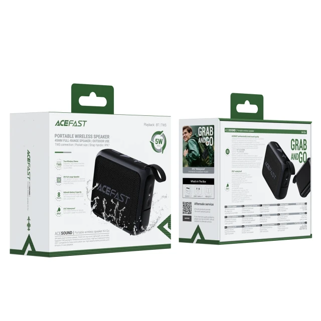 Колонка Acefast K4 Go Bluetooth 5.4 Black (6974316285113)