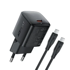 Зарядное устройство Acefast A118 30W GaN USB-C с кабелем USB-C - USB-C 1.2m Black (6974316285175)