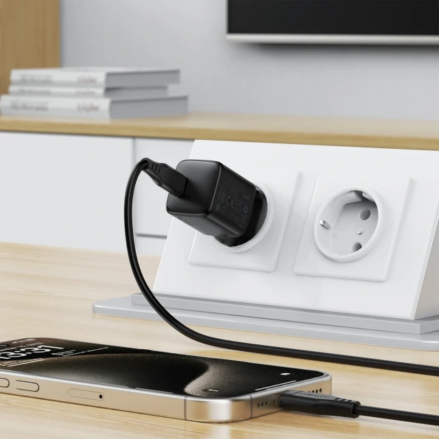 Зарядний пристрій Acefast A118 30W GaN USB-C з кабелем USB-C - USB-C 1.2m Black (6974316285175)