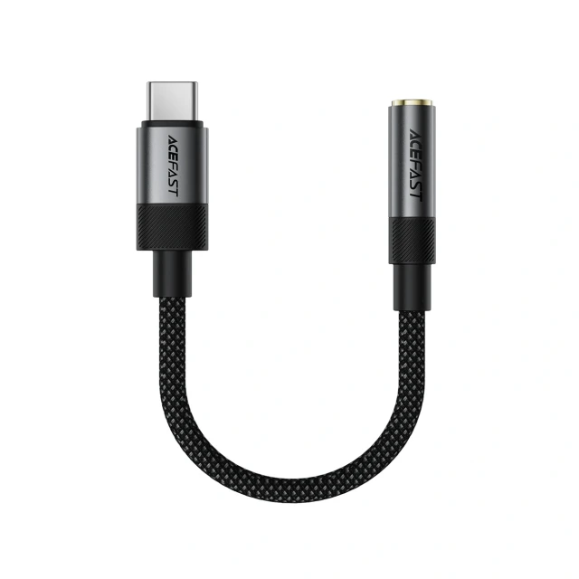 Адаптер Acefast J12 USB-C на mini jack 3.5 mm Black (6974316285281)