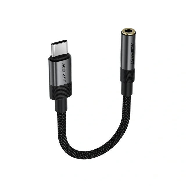 Адаптер Acefast J12 USB-C на mini jack 3.5 mm Black (6974316285281)