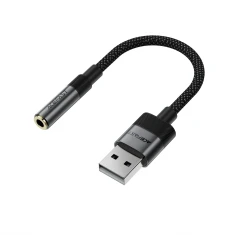 Адаптер Acefast J13 USB-A на mini jack 3.5 mm Black (6974316285298)