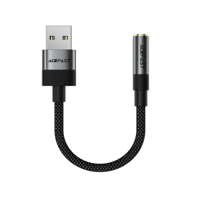Адаптер Acefast J13 USB-A на mini jack 3.5 mm Black (6974316285298)
