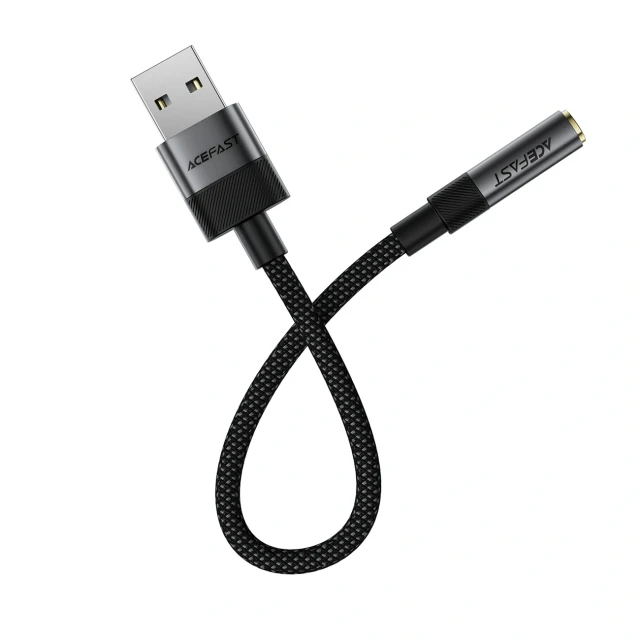 Адаптер Acefast J13 USB-A на mini jack 3.5 mm Black (6974316285298)