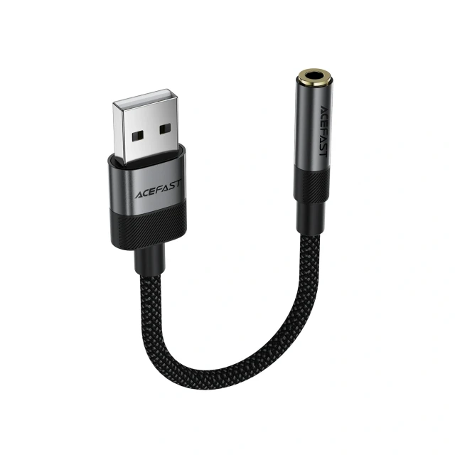 Адаптер Acefast J13 USB-A на mini jack 3.5 mm Black (6974316285298)