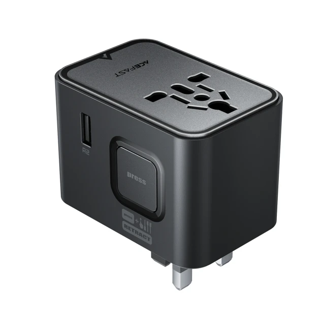 Адаптер Acefast Z8 GaN 45W 3x USB-C + 2x USB-A з AC 2500W Black (6974316285403)