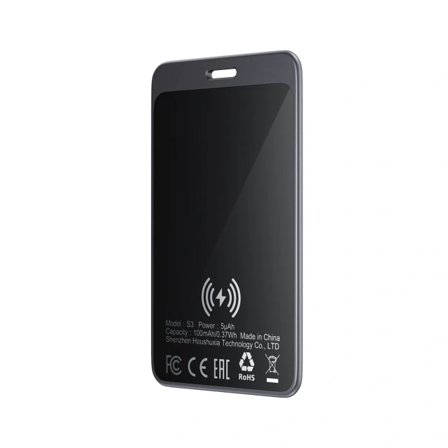Bluetooth-трекер Acefast S3 у вигляді картки сумісний з Apple Find My Grey (6974316285694)