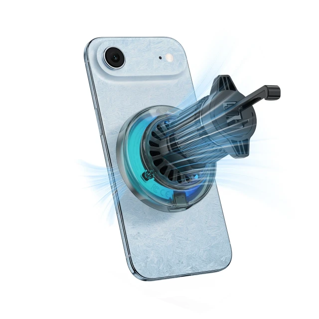 Автотримач Acefast D61 магнітний до дефлектора з бездротовою зарядкою Qi2 25W Grey (6974316285786)