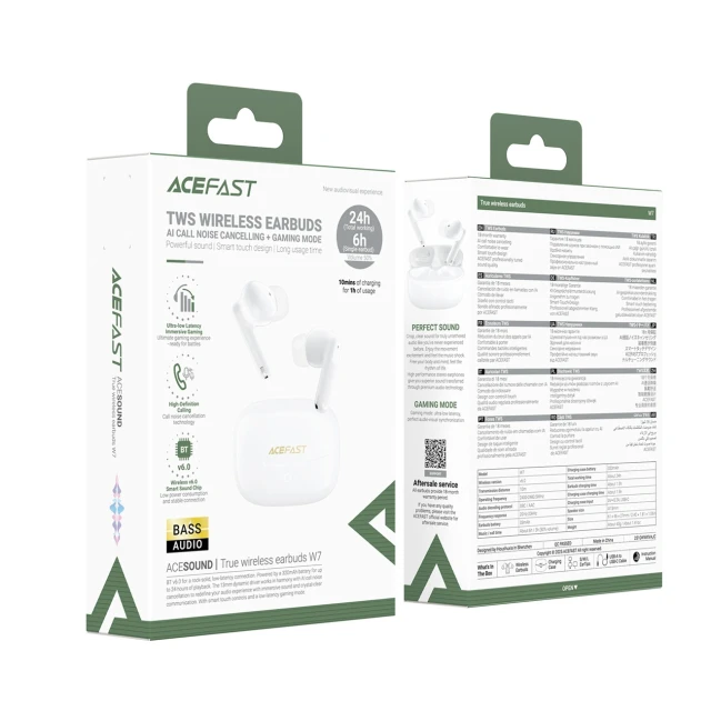 Навушники Acefast W7 TWS з ENC White (6974316285892)