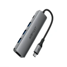 Хаб USB Acefast J16 док-станція USB-C 5в1 HDMI 4K 60Hz PD90W Grey (6974316285915)