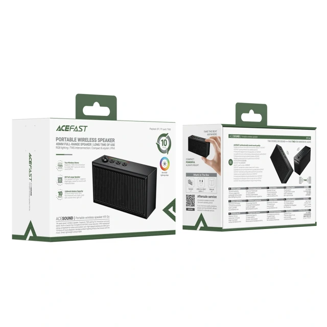 Колонка Bluetooth Acefast K9 Go з режимом стерео та ENC Black (6974316286301)