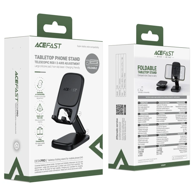 Підставка Acefast E45 настільна складна регульована Black (6974316286431)
