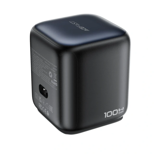 Зарядний пристрій Acefast Z10 GaN 100W 3xUSB з кабелем USB-C Black (6974316286516)