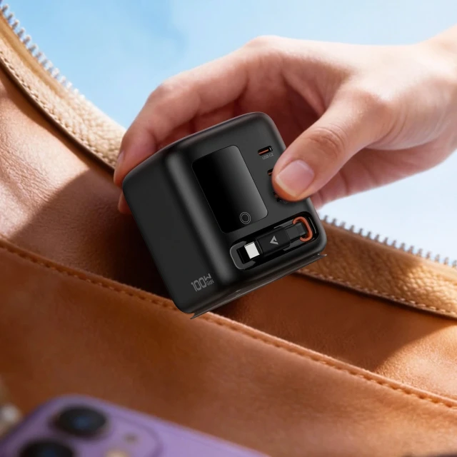 Зарядний пристрій Acefast Z10 GaN 100W 3xUSB з кабелем USB-C Black (6974316286516)