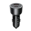 Автомобільний зарядний пристрій Acefast B21 75W USB-C + USB-A Black (6974316286684)