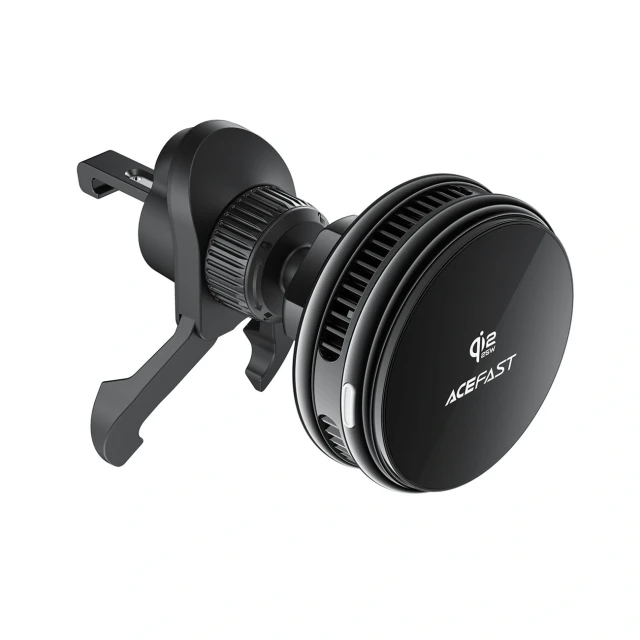 Автодержатель Acefast D66 с беспроводной зарядкой Qi2 25W и охлаждением Black (6974316286769)