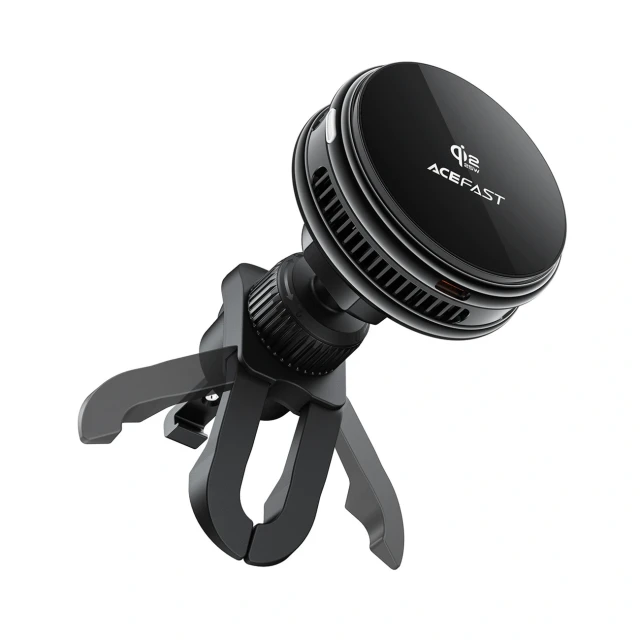 Автодержатель Acefast D66 с беспроводной зарядкой Qi2 25W и охлаждением Black (6974316286769)