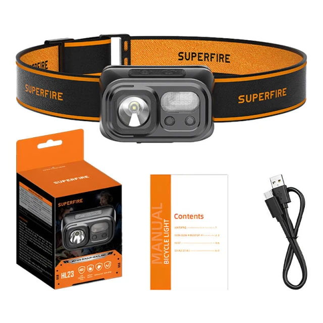 Налобный фонарь Superfire HL23 220lm USB-C (HL23)