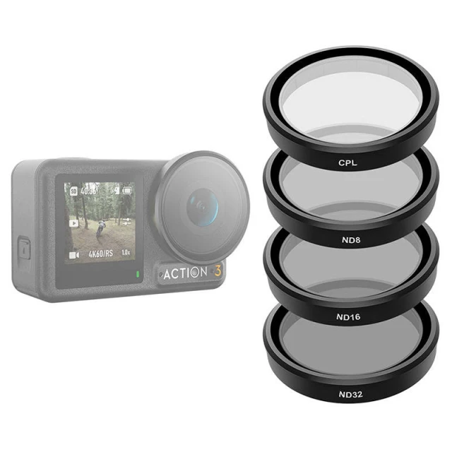 Набор фильтров Telesin CPL/ND8/ND16/ND32 для DJI Osmo Action 3-5 (OA-FLT-005)