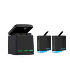 Зарядний пристрій 3-канальний TELESIN Box для GoPro Hero 5-8 + 2 акумулятори (GP-BNC-801)