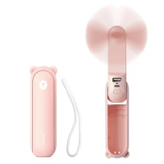 Вентилятор портативний Jisulife Handheld Fan Life8 Plus USB 4500mAh з функцією павербанку та ліхтариком Pink (6975061536741)