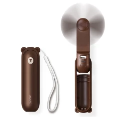 Портативний вентилятор Jisulife Handheld Fan Life8 Plus з павербанком 4500 mAh і ліхтариком Brown (6975061537199)